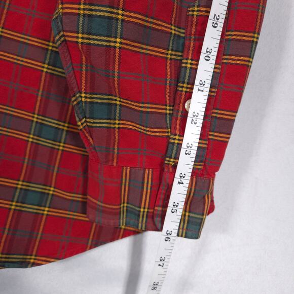 Ralph Lauren Big Shirt Mens XL Red Plaid Polo Crest Pocket Oxford Button Down - Picture 9 of 10